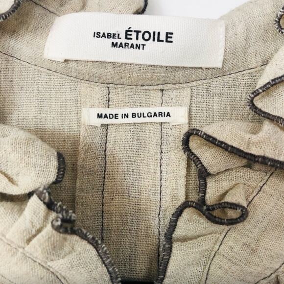 Etoile Isabel Marant Melphine Wool Blend High Neck Ruffle Blouse 38 6 - Picture 10 of 12